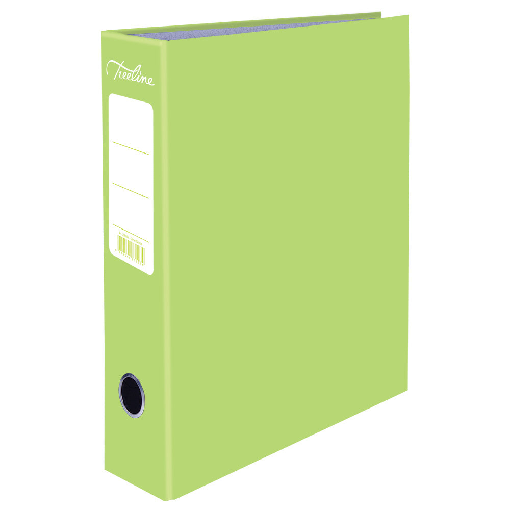 A4 Lever Arch File - Mottled Board with Metal Compressor - 317mm height - 80mm Spine - Lime Green 2