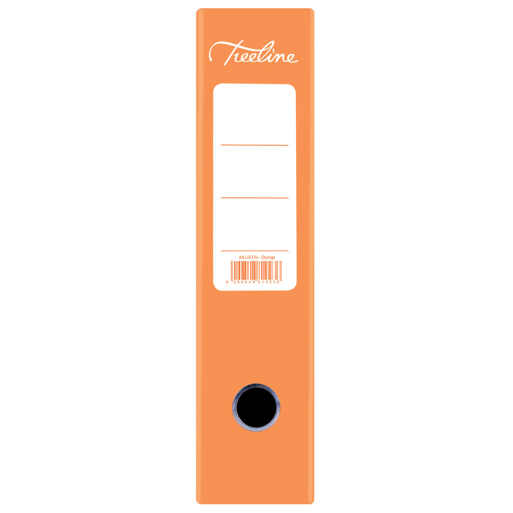 A4 Lever Arch File - Mottled Board with Metal Compressor - 317mm height - 80mm Spine - Orange 3