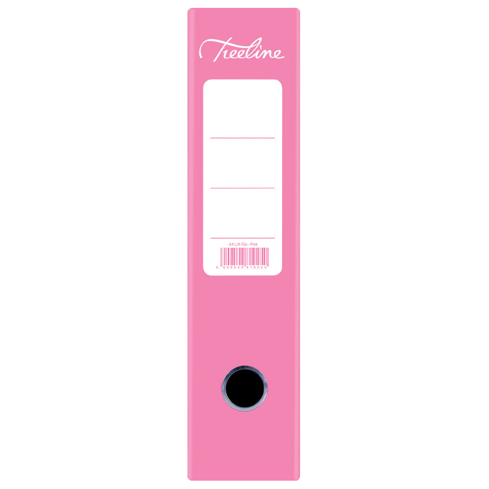 A4 Lever Arch File - Mottled Board with Metal Compressor - 317mm height - 80mm Spine - Pink 3