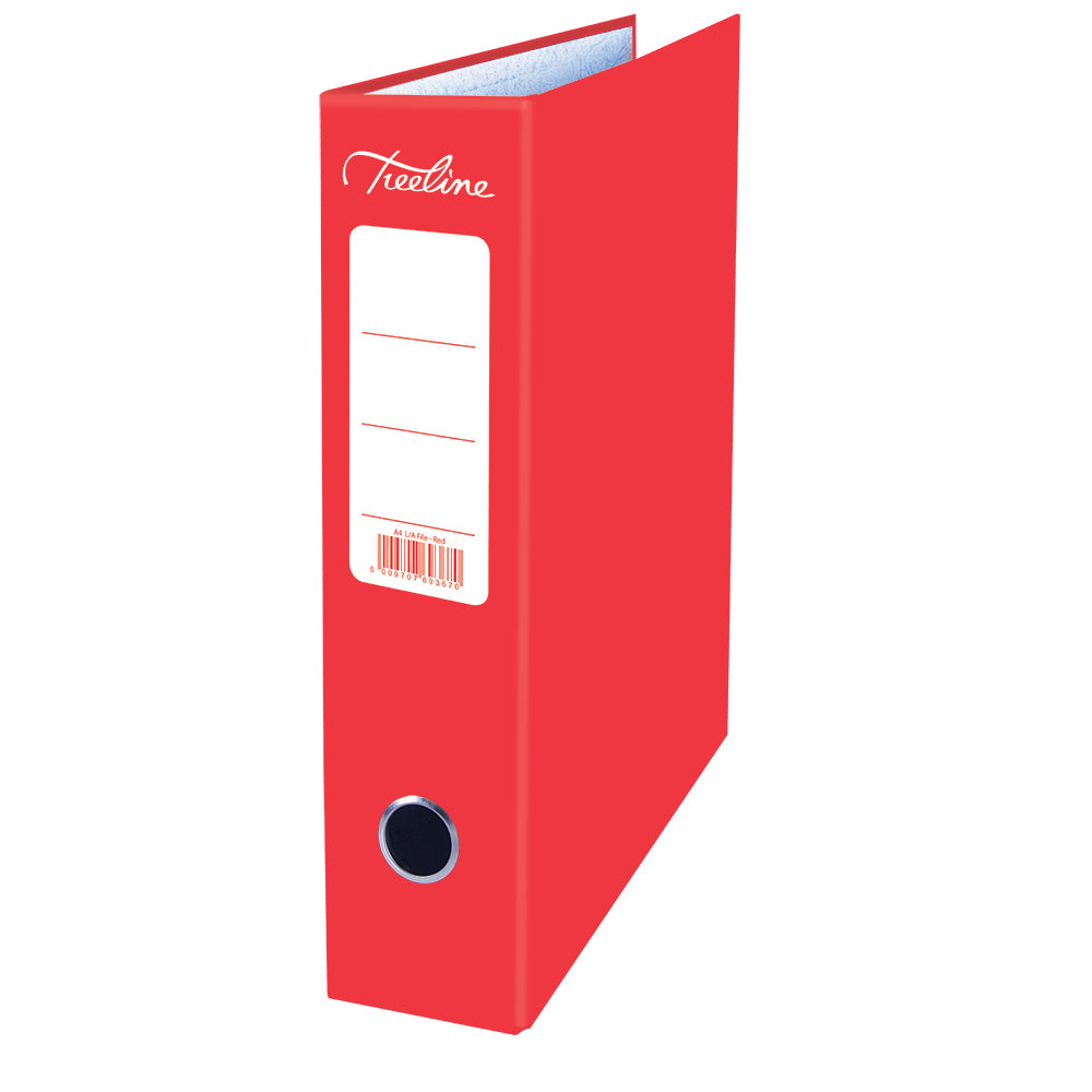A4 Lever Arch File - Mottled Board with Metal Compressor - 317mm height - 80mm Spine - Red 1