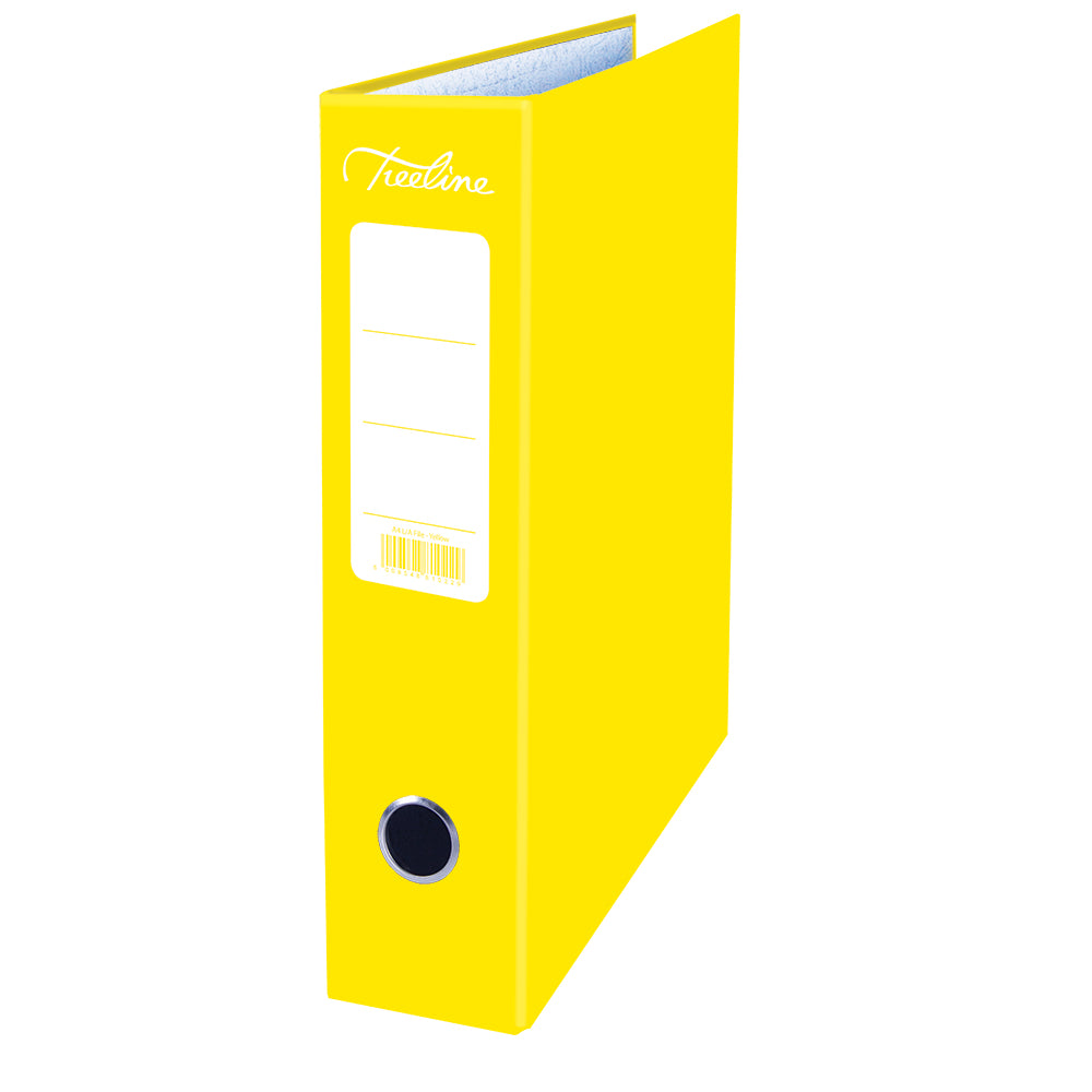 A4 Lever Arch File - Mottled Board with Metal Compressor - 317mm height - 80mm Spine - Yellow 1