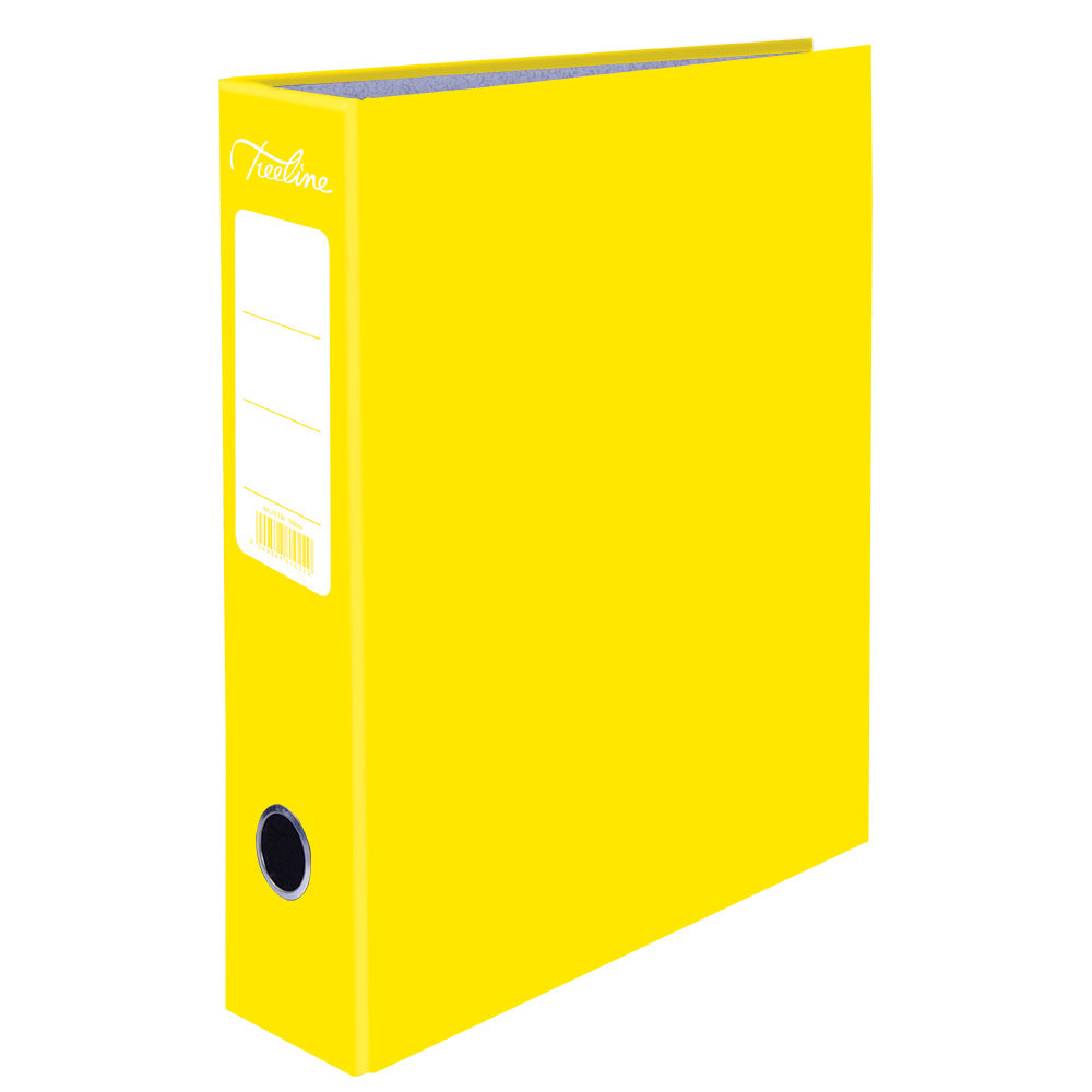 A4 Lever Arch File - Mottled Board with Metal Compressor - 317mm height - 80mm Spine - Yellow 2