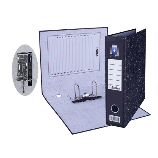 A4 Lever Arch File Mottled Board with Plastic Compressor - 317mm height - 80mm Spine