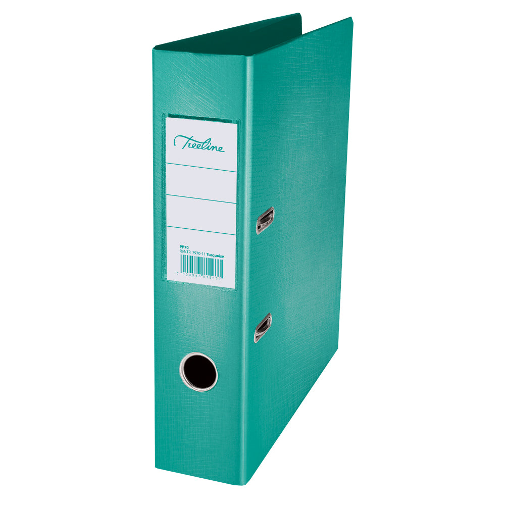 A4 Lever Arch Files 70mm Spine - Turquoise - PVC - Treeline 1