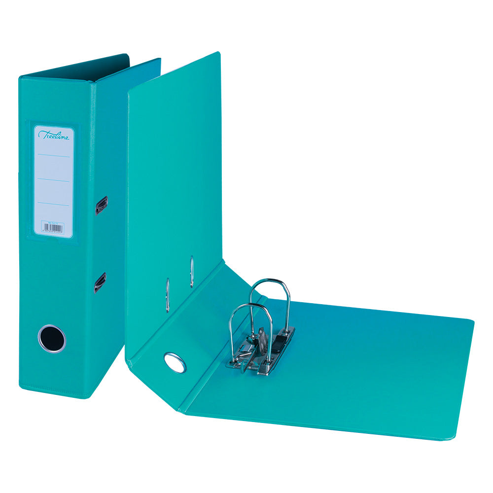 A4 Lever Arch Files 70mm Spine - Turquoise - PVC - Treeline 4