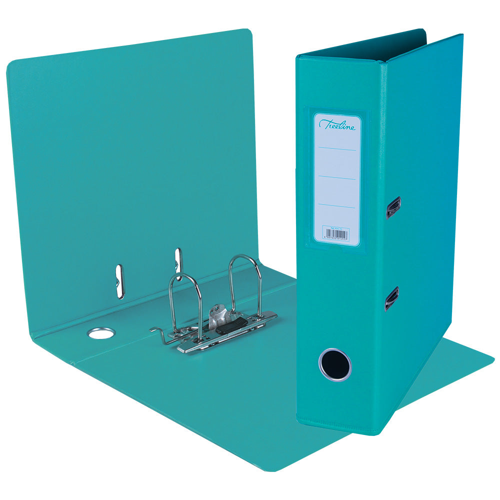 A4 Lever Arch Files 70mm Spine - Turquoise - PVC - Treeline 5