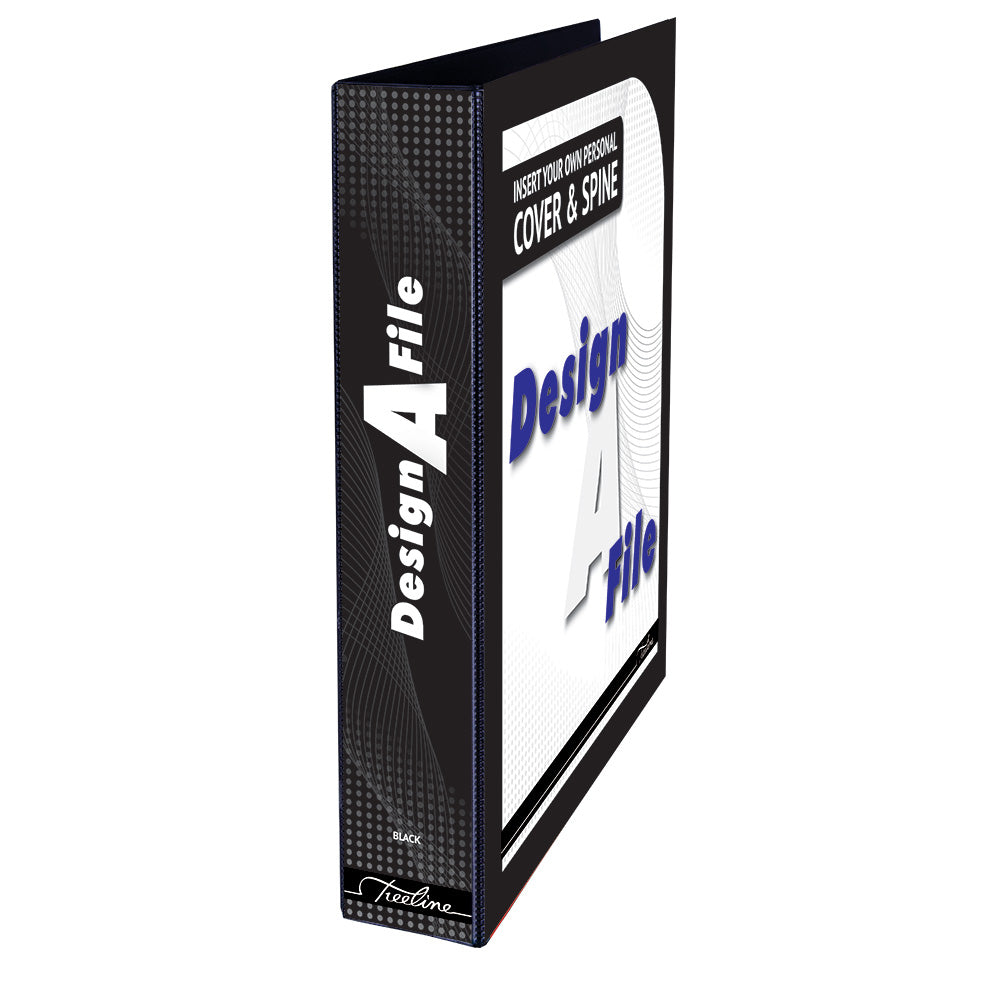 A4 Mini Lever Arch Design-A-File PVC with Overlay & Inside Pocket - 40mm - Black