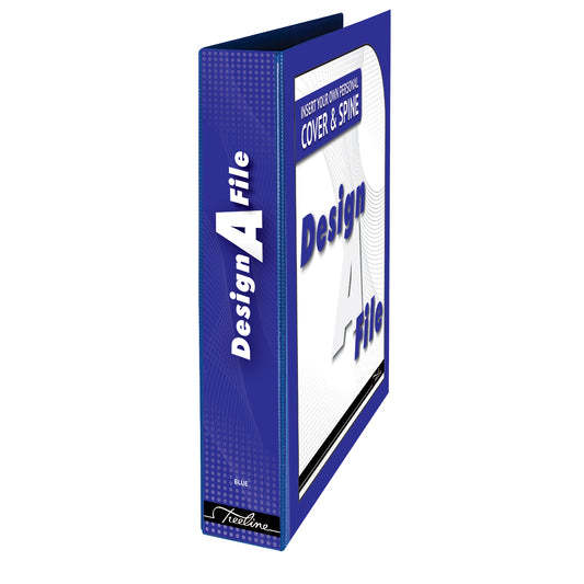 A4 Mini Lever Arch Design-A-File PVC with Overlay & Inside Pocket - 40mm - Blue 1