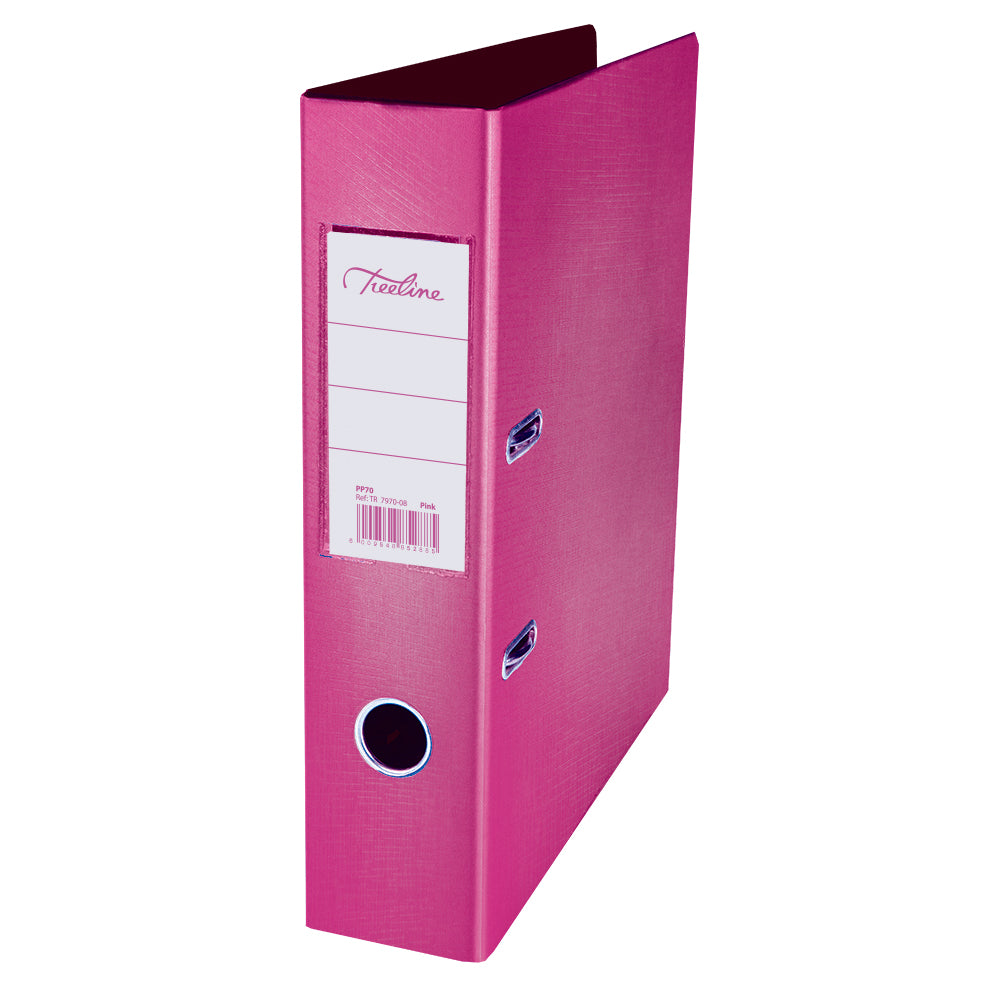 A4 PVC Lever Arch File Reinforced Base with Rado Mechanism - 70mm - Pink