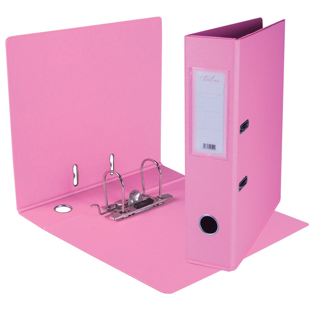 A4 PVC Lever Arch File Reinforced Base with Rado Mechanism - 70mm - Pink