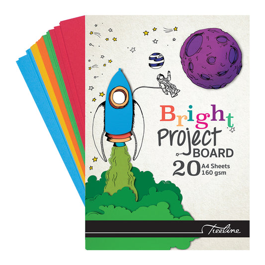 Board Project Pads A4 - 160gsm - 20 sheets - Assorted Deep Tint