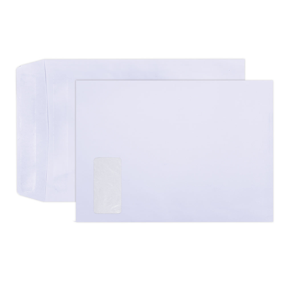 C4 Envelopes Self Seal with Window 324x229mm 90gsm - White 250's