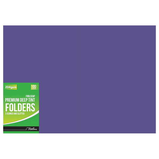 Deep Tint Board Folder - 204gsm Scored & Slotted - 460x355mm - Purple