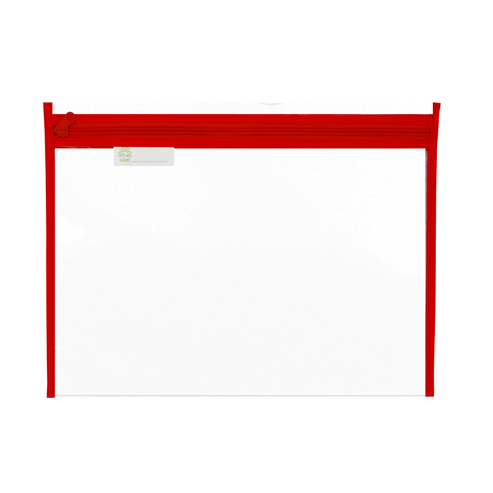 Book Bag A4 Thick PVC with Coloured Zip - Assorted