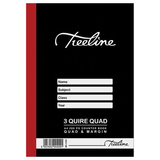 Book Counter 288pg A4 Quad/Margin 3 Quire