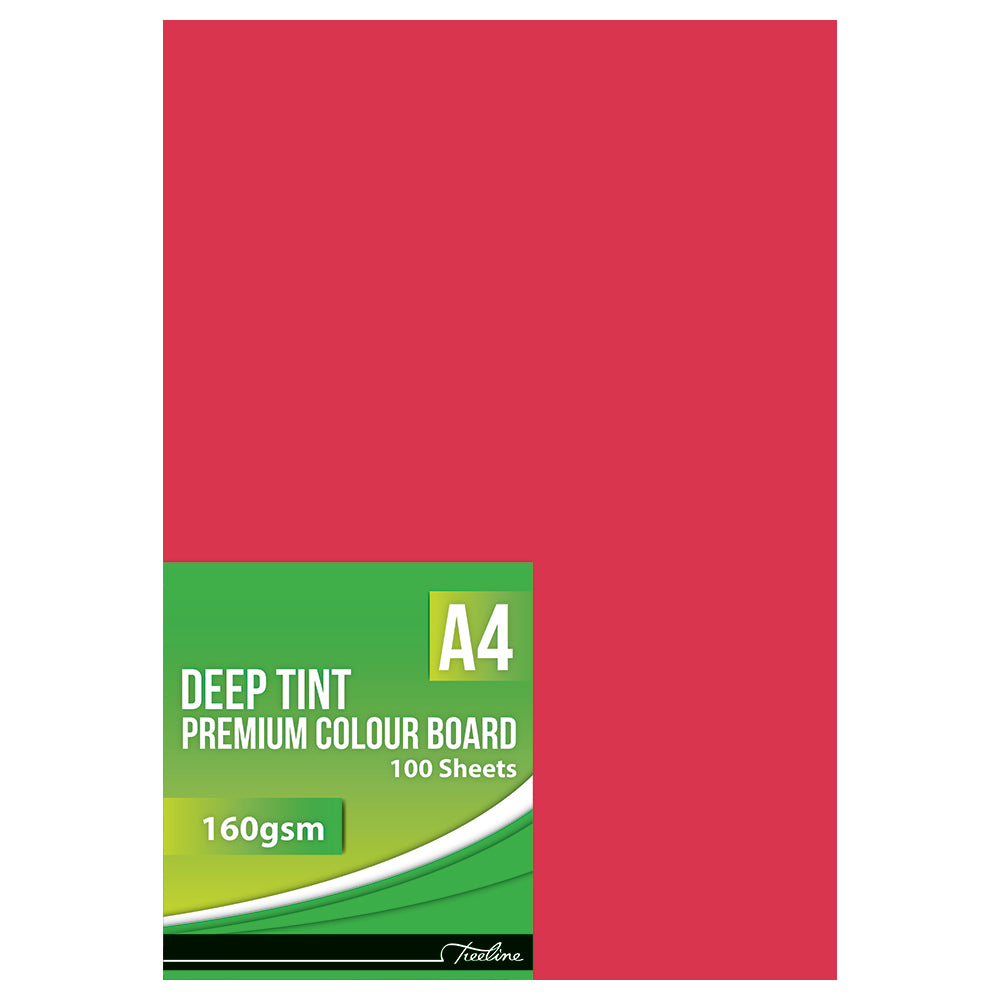 Deep Tint Board A4 - 160gsm 100's - Red