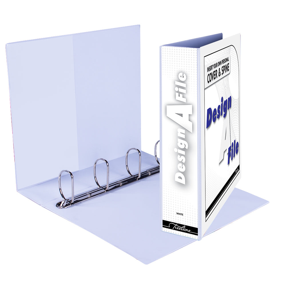 A4 4D Ring Design-A-File PVC with Overlay & Inside Pocket - 50mm - White