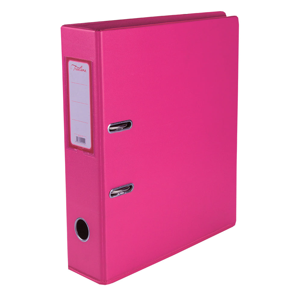 A4 PVC Lever Arch File Reinforced Base with Rado Mechanism - 70mm - Hot Pink