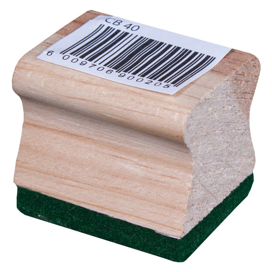 Chalkboard / Whiteboard Duster - Wooden with Green Felt - 40x50mm