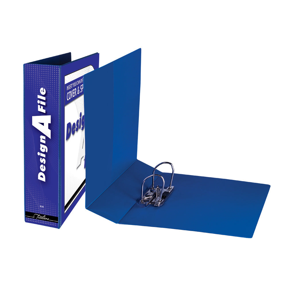 A4 Lever Arch Design-A-File PVC with Overlay & Inside Pocket - 70mm - Blue