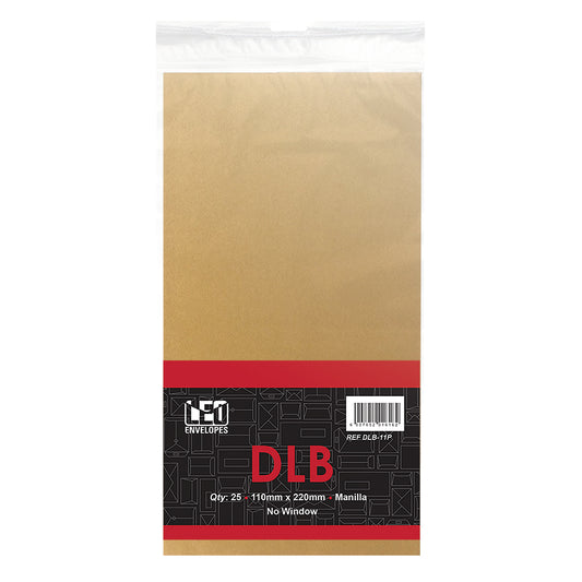 DLB Envelopes Self Seal 110x220mm 80gsm - Manilla 25's