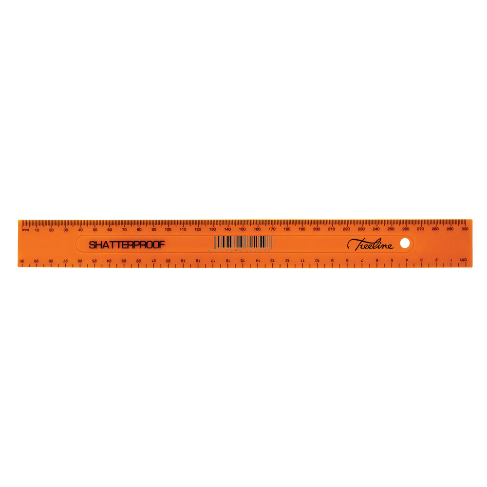 Ruler - Shatterproof - 30cm - Orange