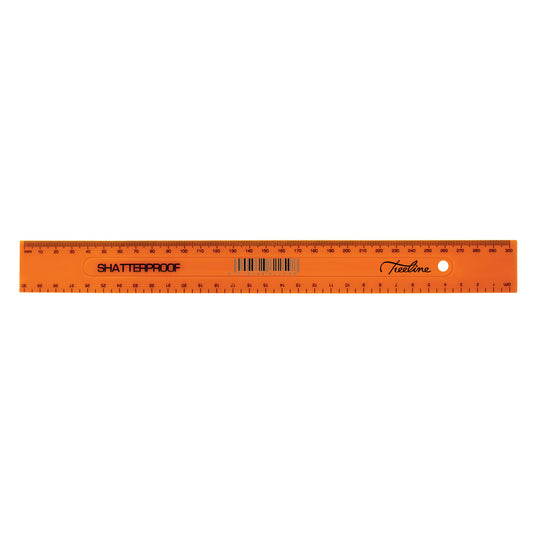 Ruler - Shatterproof - 30cm - Orange