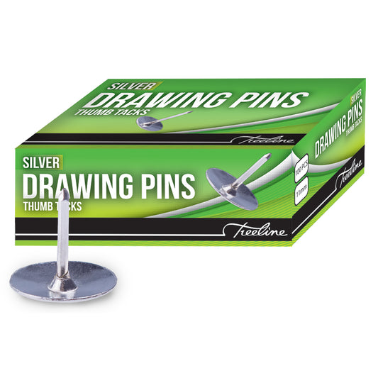 Drawing Pins Silver 11mm - 100's