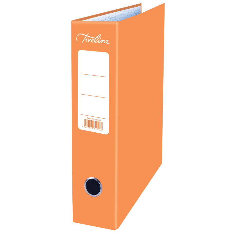 A4 Lever Arch File - Mottled Board with Metal Compressor - 317mm height - 80mm Spine - Orange