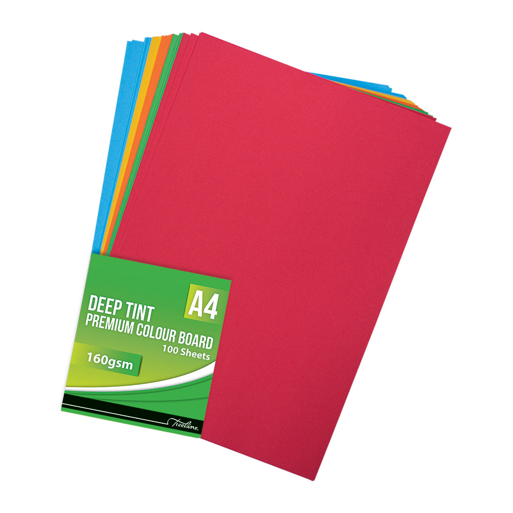 Deep Tint Board A4 - 160gsm 100's - Assorted