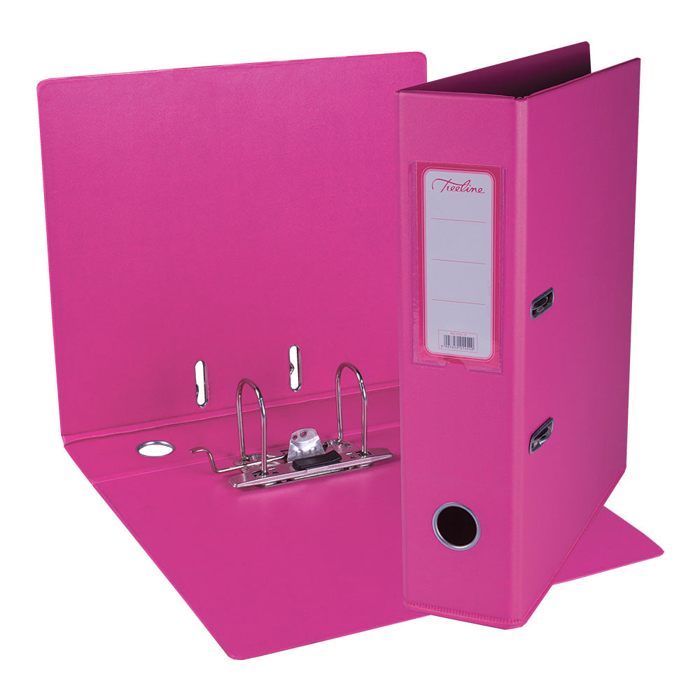 A4 PVC Lever Arch File Reinforced Base with Rado Mechanism - 70mm - Hot Pink