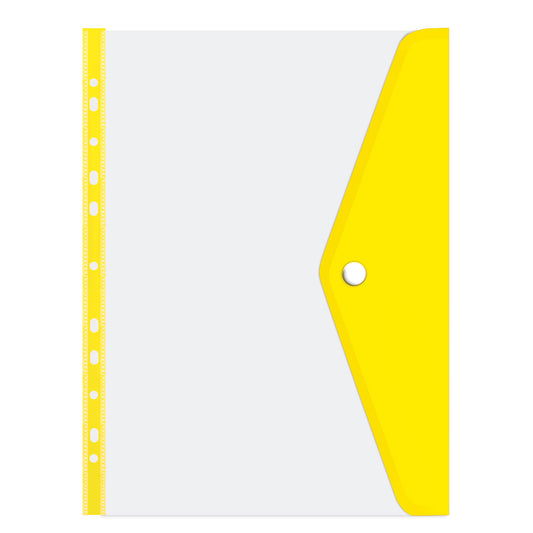 Filing Carry Folder A4 PVC with Stud open long side - Yellow