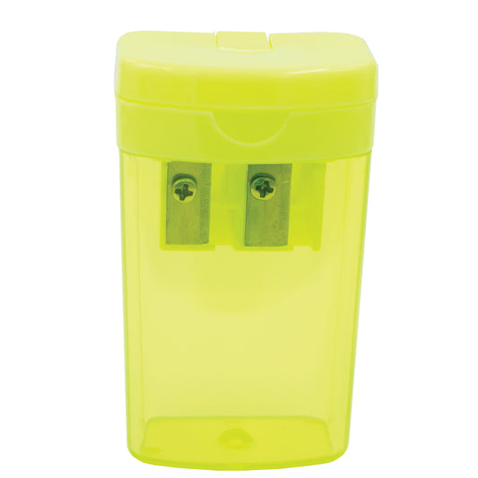 Two Hole Tub Sharpeners - Plastic with Cap - Yellow