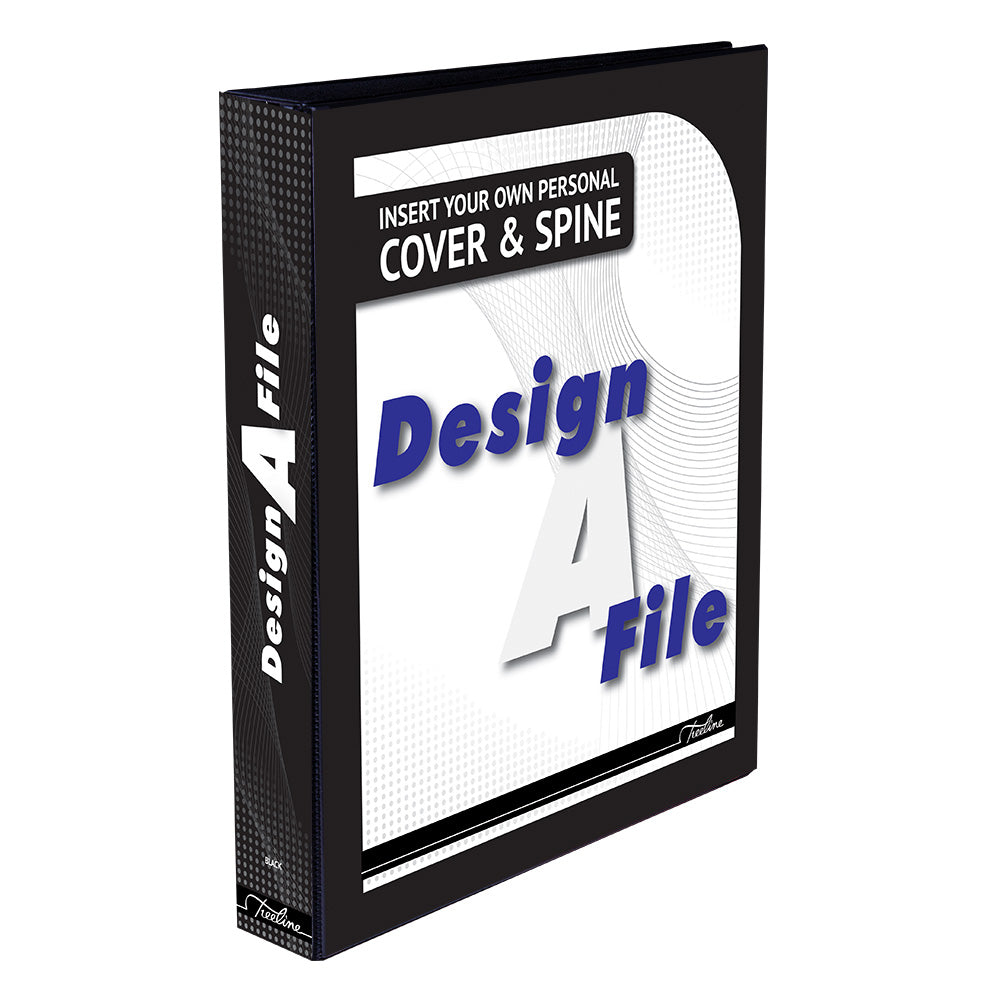 A4 2D Ring Design-A-File PVC with Overlay & Inside Pocket - 25mm - Black