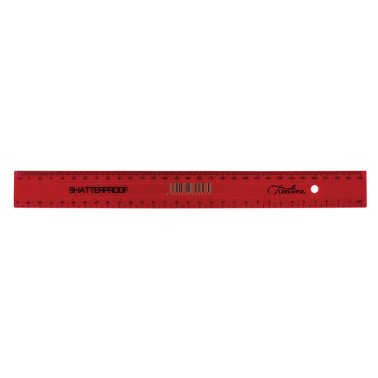 Ruler - Shatterproof - 30cm - Red