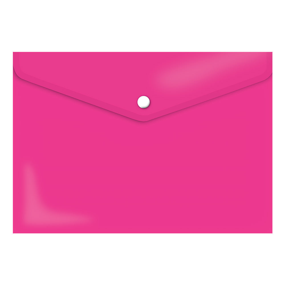 Carry Folder A4 PVC with Stud - Hot Pink