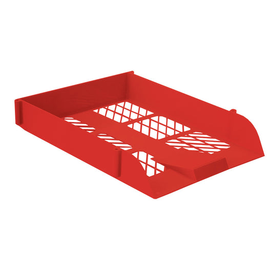 Single Desk Letter Tray - plastic - Red