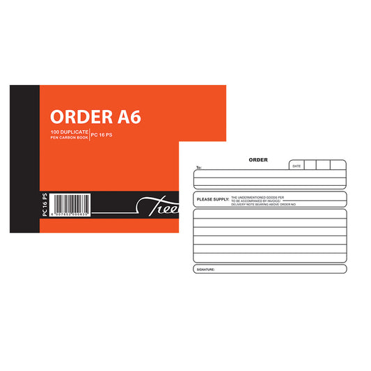 A6 Pen Carbon Book Duplicate 100's - Order Landscape