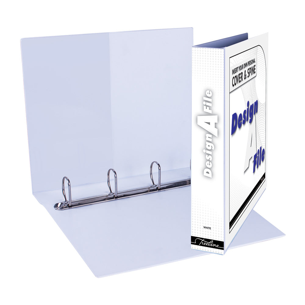 A4 4D Ring Design-A-File PVC with Overlay & Inside Pocket - 40mm - White