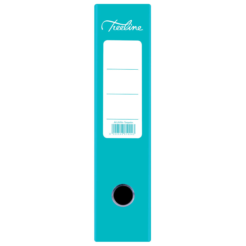 A4 Lever Arch File - Mottled Board with Metal Compressor - 317mm height - 80mm Spine - Turquoise