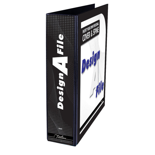 A4 Lever Arch Design-A-File PVC with Overlay & Inside Pocket - 70mm - Black
