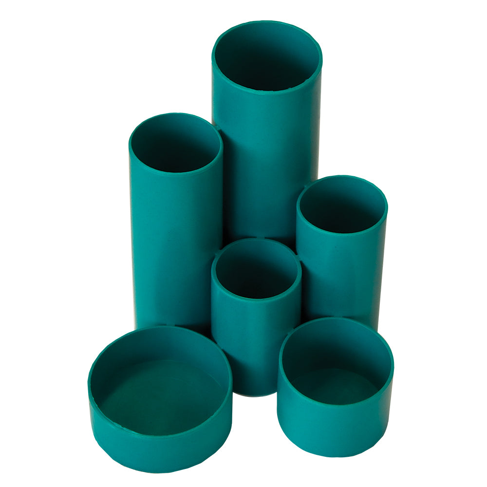 Desktop Organizer PVC Round 6 Cylinders - Azure Blue