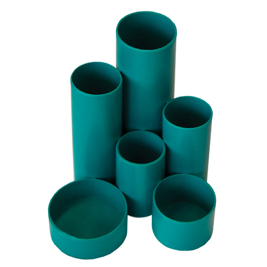 Desktop Organizer PVC Round 6 Cylinders - Azure Blue