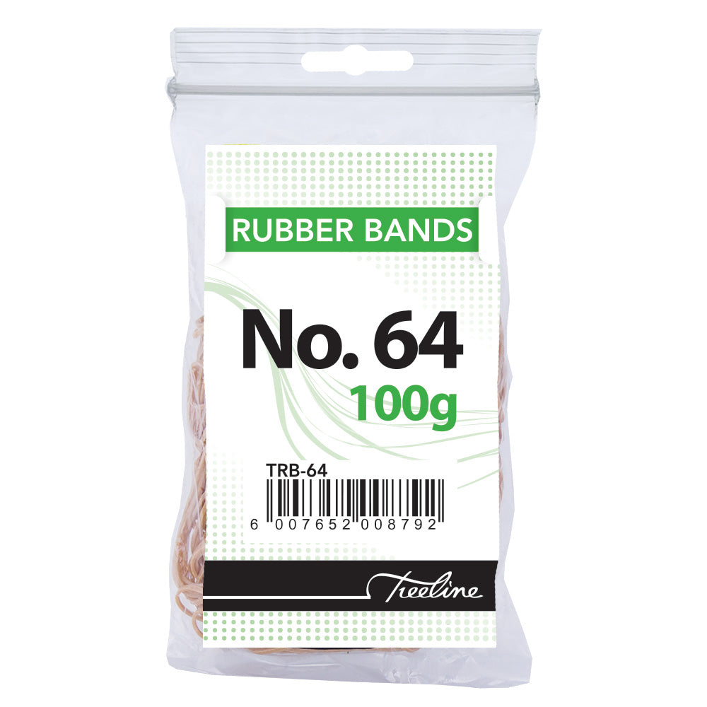 Rubber Bands 100g pack - No. 64 - 90mm Flat Length (Double) 6mm Width