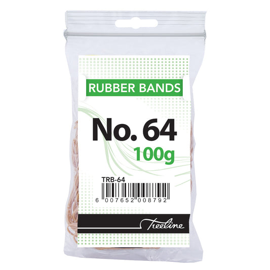 Rubber Bands 100g pack - No. 64 - 90mm Flat Length (Double) 6mm Width